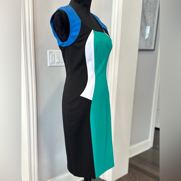 MARIA GRAZIA SEVERI Midi Dress color-blocked FITTED Women size 44 Italy - Picture 5 of 15